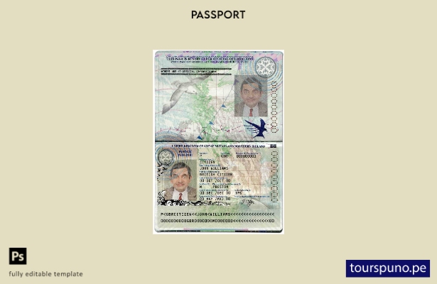 Plantilla de pasaporte del Reino Unido de Gran Bretaña e Irlanda del Norte lista